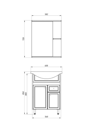 Зеркало (58х72)  ASB-Mebel Орхидея 60 11545
